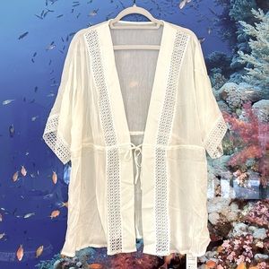 Drawstring Kimono Cover-Up